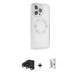 ieg™ iPhone 15 Pro Kılıf Ahenk Işık Serisi - Siyah Bilvis 0.18mm Plus Cam Ekran Koruyucu + Titanyum