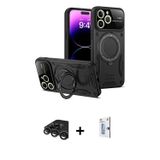 ieg™ iPhone 15 Pro Kılıf Kıvılcım Modern Serisi - Siyah Bilvis 0.18mm Plus Cam Ekran Koruyucu + Tita
