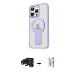 ieg™ iPhone 15 Pro Kılıf Pusula Doku Koleksiyonu - Siyah Bilvis 0.18mm Plus Cam Ekran Koruyucu + Lac