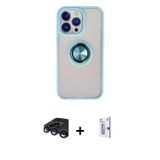 ieg™ iPhone 15 Pro Kılıf Yörünge Çizgi - Siyah Bilvis 0.18mm Plus Cam Ekran Koruyucu + Lacivert Raze
