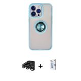 ieg™ iPhone 15 Pro Kılıf Yörünge Çizgi - Siyah Bilvis 0.18mm Plus Cam Ekran Koruyucu + Titanyum Gri