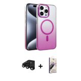 ieg™ iPhone 15 Pro Max Kılıf Ahenk Doku Özel Seri - Siyah Bilvis 3D Mat Cam Ekran Koruyucu + Siyah R
