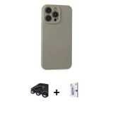 ieg™ iPhone 15 Pro Max Kılıf Ahenk Serisi - Siyah Bilvis 0.18mm Plus Cam Ekran Koruyucu + Lacivert R