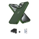 ieg™ iPhone 15 Pro Max Kılıf Atlas Form - Siyah Bilvis 0.18mm Plus Cam Ekran Koruyucu + Gümüş Raze M
