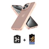 ieg™ iPhone 15 Pro Max Kılıf Atlas Form - Siyah Buffer Hayalet Cam Ekran Koruyucu + Turuncu PVD Meta