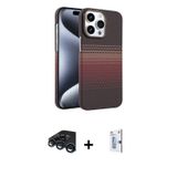ieg™ iPhone 15 Pro Max Kılıf Doruk Serisi - Siyah Bilvis 0.18mm Plus Cam Ekran Koruyucu + Lacivert R