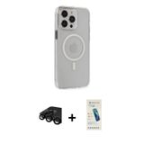 ieg™ iPhone 15 Pro Max Kılıf Kıvılcım Asil Özel Seri - Şeffaf Pasifik Cam Ekran Koruyucu + Siyah Raz