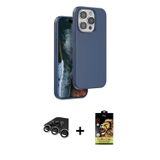 ieg™ iPhone 15 Pro Max Kılıf Kıvılcım Çizgi Serisi - Siyah Buffer Cam Ekran Koruyucu + Gümüş Raze Me