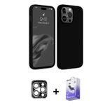 ieg™ iPhone 15 Pro Max Kılıf Kozmos Yansıma Özel Seri - Siyah Bilvis 5in1 5D Magic Hayalet Cam Ekran