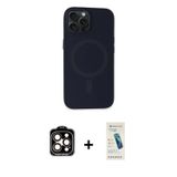 ieg™ iPhone 15 Pro Max Kılıf Kutup Serisi - Şeffaf Pasifik Cam Ekran Koruyucu + Turuncu PVD Metal Ka