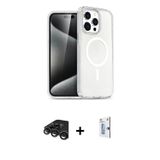 ieg™ iPhone 15 Pro Max Kılıf Nova Asil Prime - Siyah Bilvis 0.18mm Plus Cam Ekran Koruyucu + Titanyu
