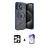 ieg™ iPhone 15 Pro Max Kılıf Nova Işık Özel Seri - Siyah Bilvis 5in1 3D Magic Cam Ekran Koruyucu + G