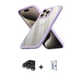 ieg™ iPhone 15 Pro Max Kılıf Nova Işık Serisi - Siyah Bilvis 0.18mm Plus Cam Ekran Koruyucu + Gümüş