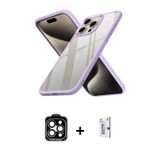 ieg™ iPhone 15 Pro Max Kılıf Nova Işık Serisi - Siyah Bilvis 0.18mm Plus Cam Ekran Koruyucu + Turunc