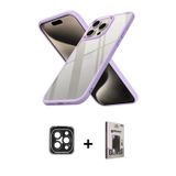 ieg™ iPhone 15 Pro Max Kılıf Nova Işık Serisi - Siyah Bilvis Hayalet Cam Ekran Koruyucu + Siyah PVD