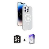 ieg™ iPhone 15 Pro Max Kılıf Nova Modern Prime - Siyah Bilvis 5in1 3D Magic Cam Ekran Koruyucu + Tur