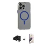 ieg™ iPhone 15 Pro Max Kılıf Odak Form Özel Seri - Siyah Bilvis 3D Mat Cam Ekran Koruyucu + Siyah Ra