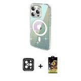 ieg™ iPhone 15 Pro Max Kılıf Odak Modern Serisi - Siyah Buffer Cam Ekran Koruyucu + Siyah PVD Metal