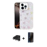 ieg™ iPhone 15 Pro Max Kılıf Odak Prime - Siyah 3D Antistatik Hayalet Cam Ekran Koruyucu + Titanyum