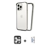 ieg™ iPhone 15 Pro Max Kılıf Pusula Asil Koleksiyonu - Siyah Bilvis 0.18mm Plus Cam Ekran Koruyucu +