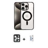 ieg™ iPhone 15 Pro Max Kılıf Siluet Çizgi Serisi - Siyah Bilvis 0.18mm Plus Cam Ekran Koruyucu + Lac