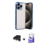ieg™ iPhone 15 Pro Max Kılıf Vadi Minimal - Siyah Bilvis 5in1 5D Magic Hayalet Cam Ekran Koruyucu +