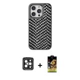 ieg™ iPhone 15 Pro Max Kılıf Vadi Özel Seri - Siyah Buffer Cam Ekran Koruyucu + Siyah PVD Metal Kame