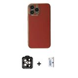 ieg™ iPhone 15 Pro Max Kılıf Yankı Serisi - Siyah Bilvis 0.18mm Plus Cam Ekran Koruyucu + Turuncu PV