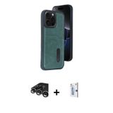 ieg™ iPhone 15 Pro Max Kılıf Yörünge Işık Serisi - Siyah Bilvis 0.18mm Plus Cam Ekran Koruyucu + Güm
