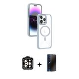ieg™ iPhone 15 Pro Max Kılıf Yörünge Klasik - Siyah 3D Antistatik Hayalet Cam Ekran Koruyucu + Turun