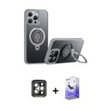 ieg™ iPhone 15 Pro Max Kılıf Zirve Çizgi Prime - Siyah Bilvis 5in1 5D Magic Hayalet Cam Ekran Koruyu