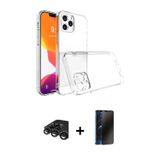 ieg™ iPhone 15 Pro Max Kılıf Zirve Doku - Siyah 3D Antistatik Hayalet Cam Ekran Koruyucu + Titanyum