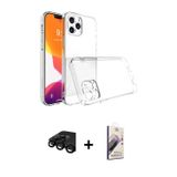 ieg™ iPhone 15 Pro Max Kılıf Zirve Doku - Siyah Bilvis 3D Mat Cam Ekran Koruyucu + Siyah Raze Metal