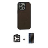 ieg™ iPhone 15 Pro Max Kılıf Zirve Işık Serisi - Siyah 3D Antistatik Hayalet Cam Ekran Koruyucu + Tu