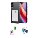 ieg™ iPhone 16 Kılıf Doruk Klasik Koleksiyonu - Siyah 3D Antistatik Seramik Nano Ekran Koruyucu + Pe