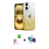 ieg™ iPhone 16 Kılıf Eksen Minimal Özel Seri - Siyah 3D Antistatik Seramik Nano Ekran Koruyucu + Pem