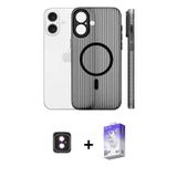 ieg™ iPhone 16 Kılıf Pusula Minimal Koleksiyonu - Siyah Bilvis 5in1 3D Magic Cam Ekran Koruyucu + Pe