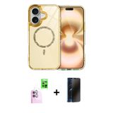 ieg™ iPhone 16 Plus Kılıf Kıvılcım Form Prime - Siyah 3D Antistatik Hayalet Cam Ekran Koruyucu + Pem