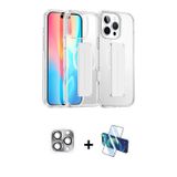 ieg™ iPhone 16 Pro Max Kılıf Nova Işık Koleksiyonu - Siyah 3D Antistatik Cam Ekran Koruyucu + Gri Pe