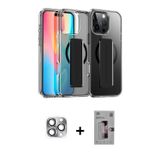 ieg™ iPhone 16 Pro Max Kılıf Nova Işık Koleksiyonu - Siyah Bilvis 3D Mat Cam Ekran Koruyucu + Gri Pe