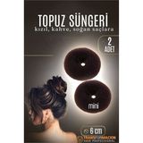ieg™ KAHVE Mini Saç Topuz Süngeri 2 ADET 6 CM Çap 2.5 cm Kalınlık 721881