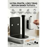 ieg™ Mat Siyah Metal Berber Boyun Kağıdı Tutucu Askısı (Yapışkanlı & Vidalı) 723023
