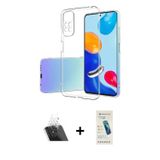 ieg™ Redmi Note 12 Pro 4G Kılıf Zirve Doku - Şeffaf Pasifik Cam Ekran Koruyucu + Şeffaf Kamera Lens