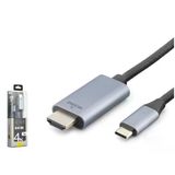 iETOP TH03A Type-C to HDMI Görüntü Kablosu 4K 30 Hz Örgülü 1 m Gri