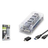 iETOP U336 USB Type-C 3.1 Gen1 Hub 4 Port 5 Gbps Şeffaf