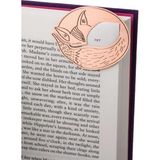 If Curled Up Corners Metal Kitap Ayracı - Sleepy Owl - Bakır