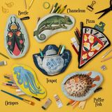 If Eclectionery Özel Tasarım Pamuklu Kumaş Kalemlik ve Makyaj Çantası - Desenli & Fermuarlı - PIZZA