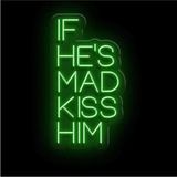 If He's Mad Kiss Him Neon LED Aydınlatma Gece Lambası Parti Süsü Işıklı Duvar Dekor 70 cm - 70CM - 001-Renkli