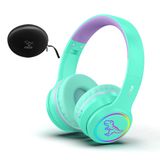 IFECCO Mikrofonlu Kablosuz Çocuk Erkek Kulaklığı, Sevimli Işıklı Dinozor Çocuk Bluetooth Kulaklıkları Okul Seyahati için Ses Sınırlayıcı, 3-12 yaş için Erkek Çocuk Hediyeleri