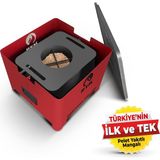 İfyıl Vera Pelet Yakıtlı Dumansız Sağlıklı Döküm Izgaralı Mangal & Barbekü (2 kg Pelet Içerisinde) - Bordo